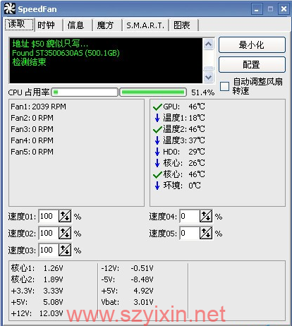 cpu风扇调速软件(speedfan) v4.51官方版-帽帽电脑